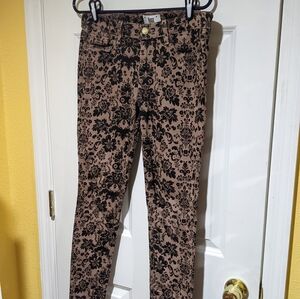 Paige ultra skinny jean 31 brown tan black floral